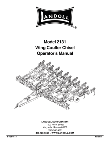 Model 2131 Wing Coulter Chisel Operator`s Manual | Manualzz