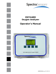 SpectraSensors OXY 4400 Oxygen Analyzer Operator's Manual