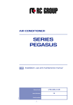 PEGASUS Air Conditioner Installation, use and maintenance manual