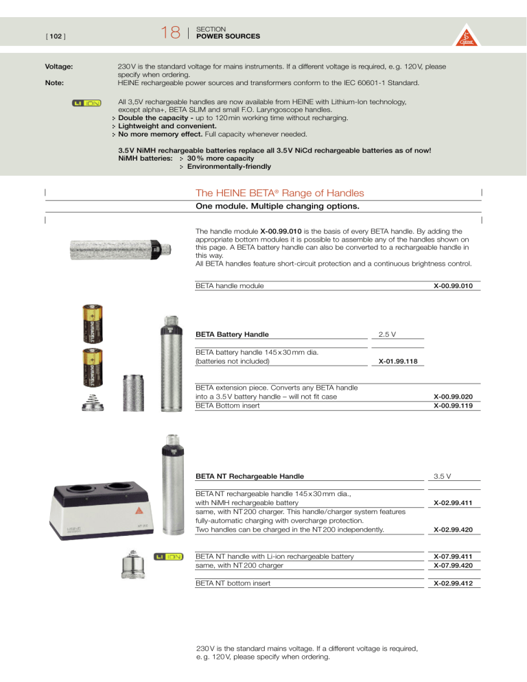 The Heine Beta Range Of Handles Manualzz