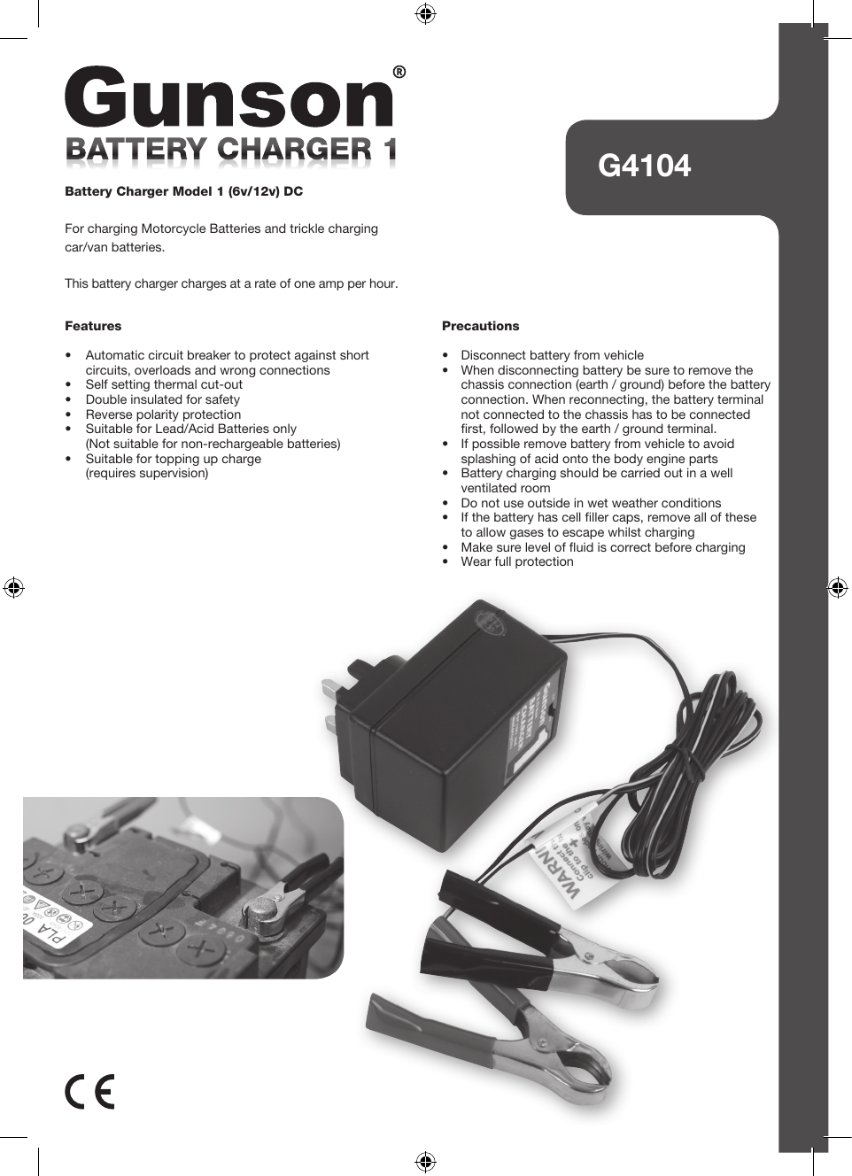 gunson 12 volt automatic battery charger