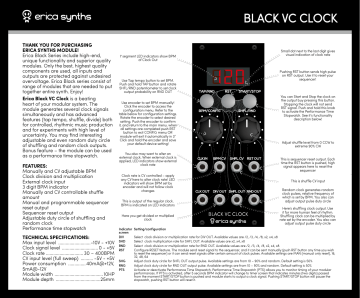 Erica Synths Black VC Clock V2 User Manual | Manualzz