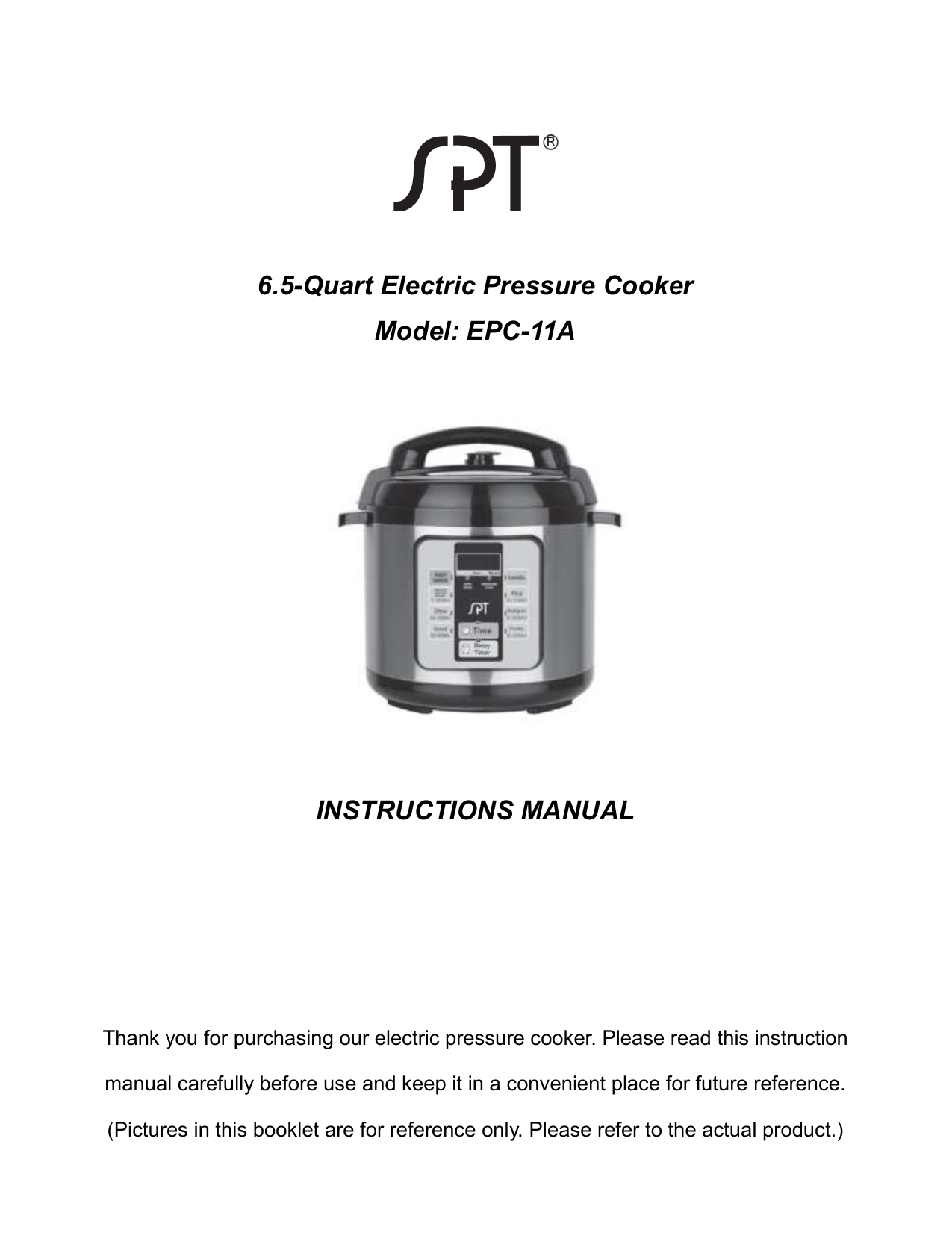 SPT EPC-13C 6.5 Qt Electric Stainless Steel Pressure Cooker with Quick Release Quart