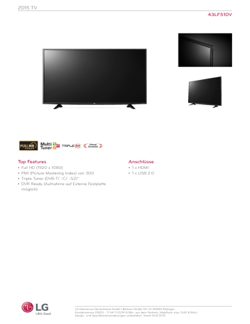 LG 43LF510V Datenblatt | Manualzz