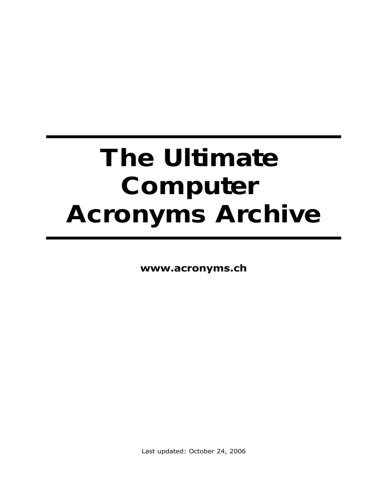 Download The Ultimate Computer Acronyms Archive Manualzz