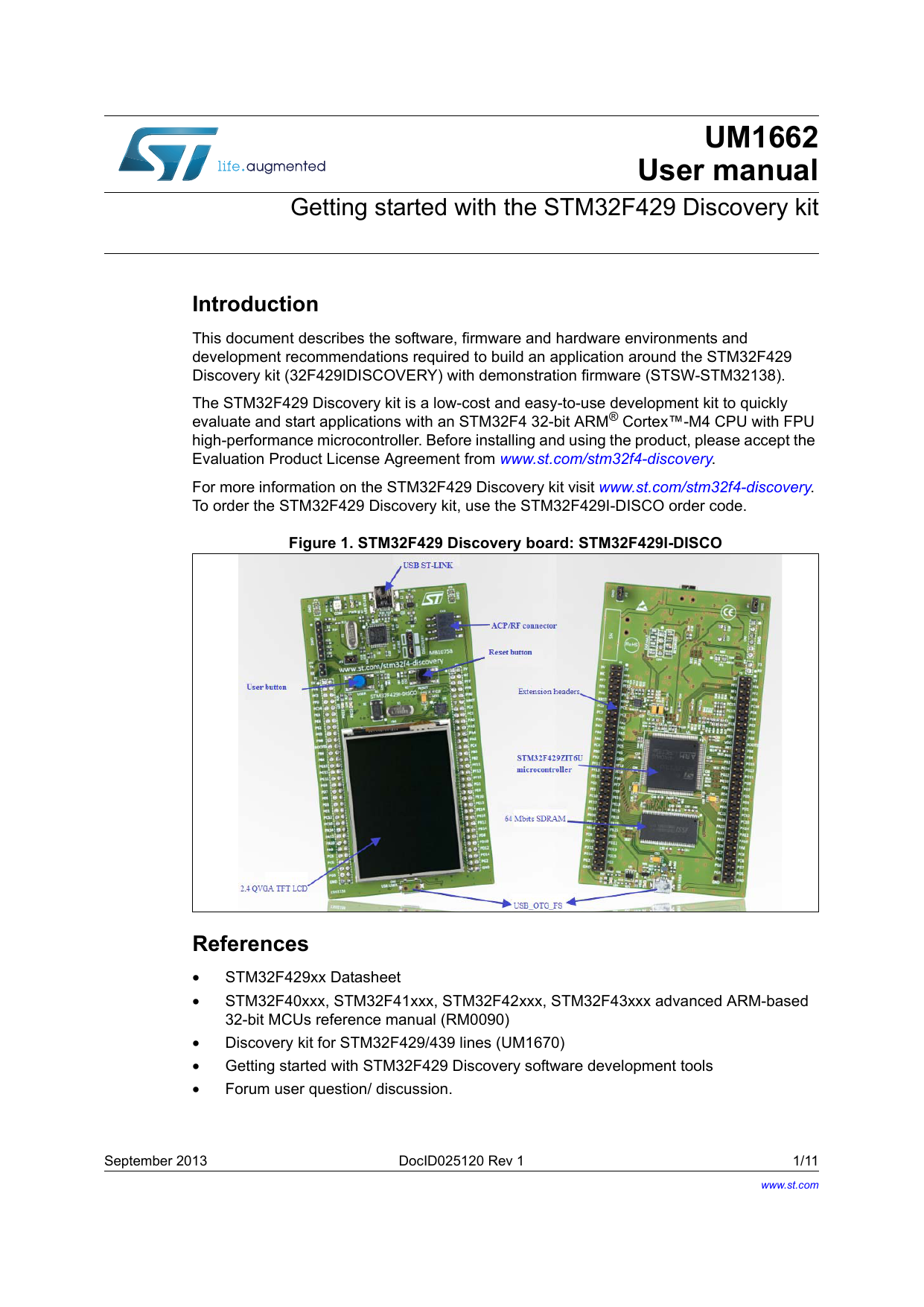 ST STM32F429 Series User manual | Manualzz