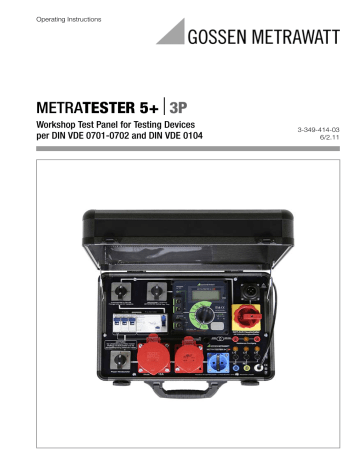 Gossen MetraWatt METRATESTER 5+3P Operating Instructions | Manualzz