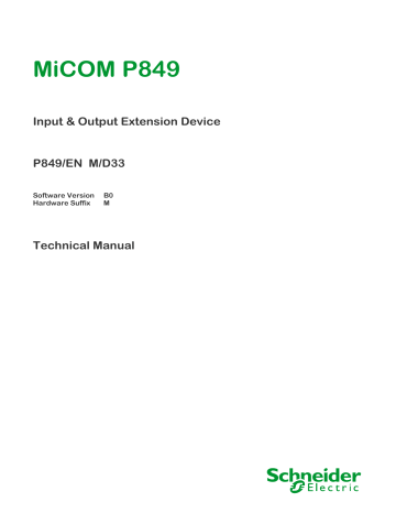 Schneider Electric MiCOM P849 User Guide | Manualzz