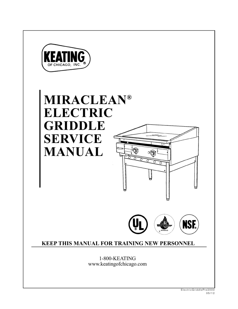 miraclean® electric griddle service manual Manualzz