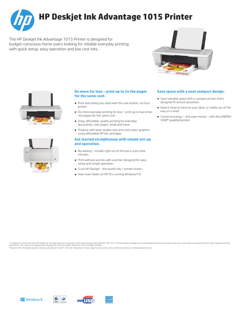 hp deskjet 1015 ink