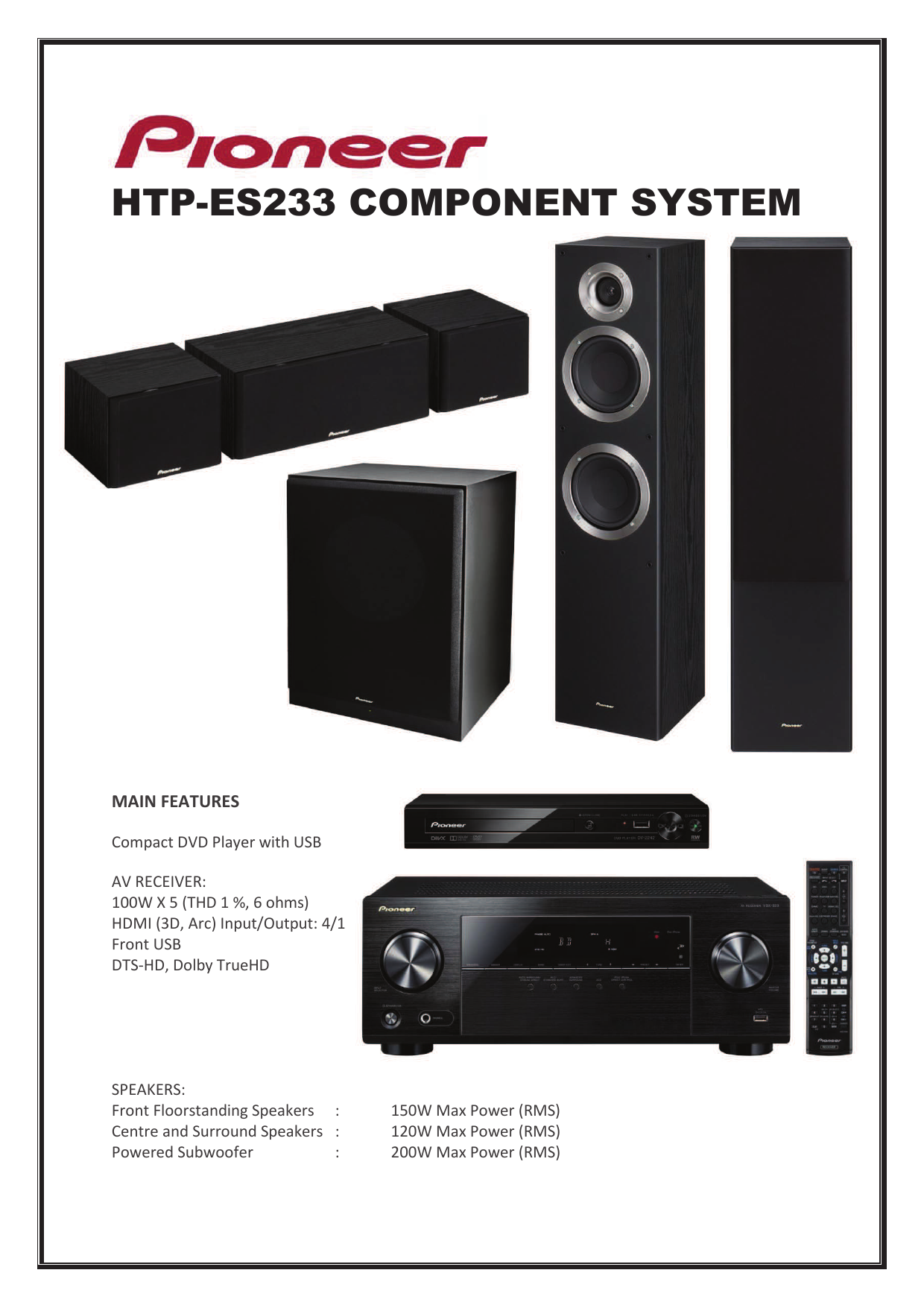 Htp Es233 Component System Manualzz