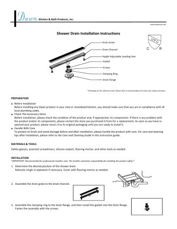 Shower Drain Installation Instructions | Manualzz