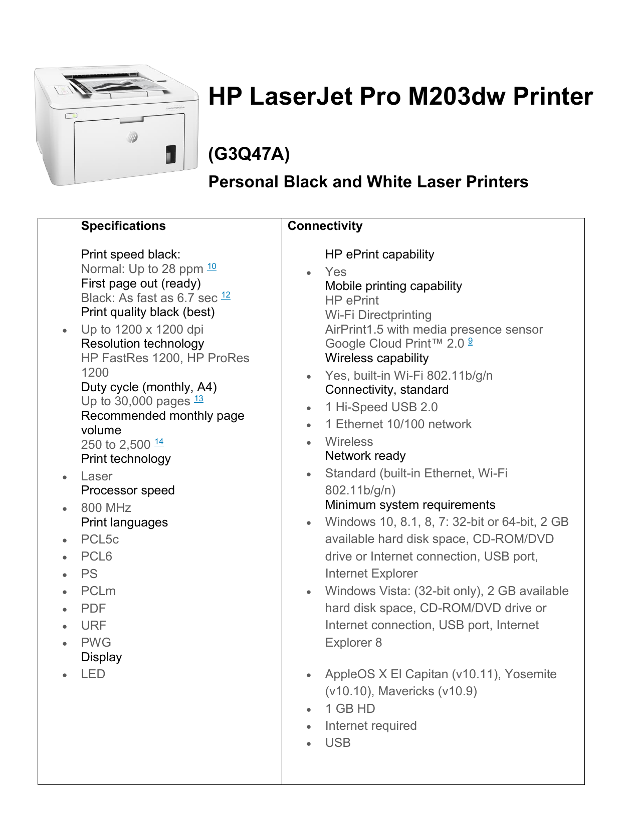 HP LaserJet Pro M203dw Printer | Manualzz