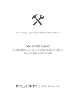 Mr. Steam Steam@home Series - Installation guide, User manual