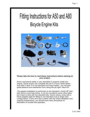 a50 and a80 bicycle engine kits