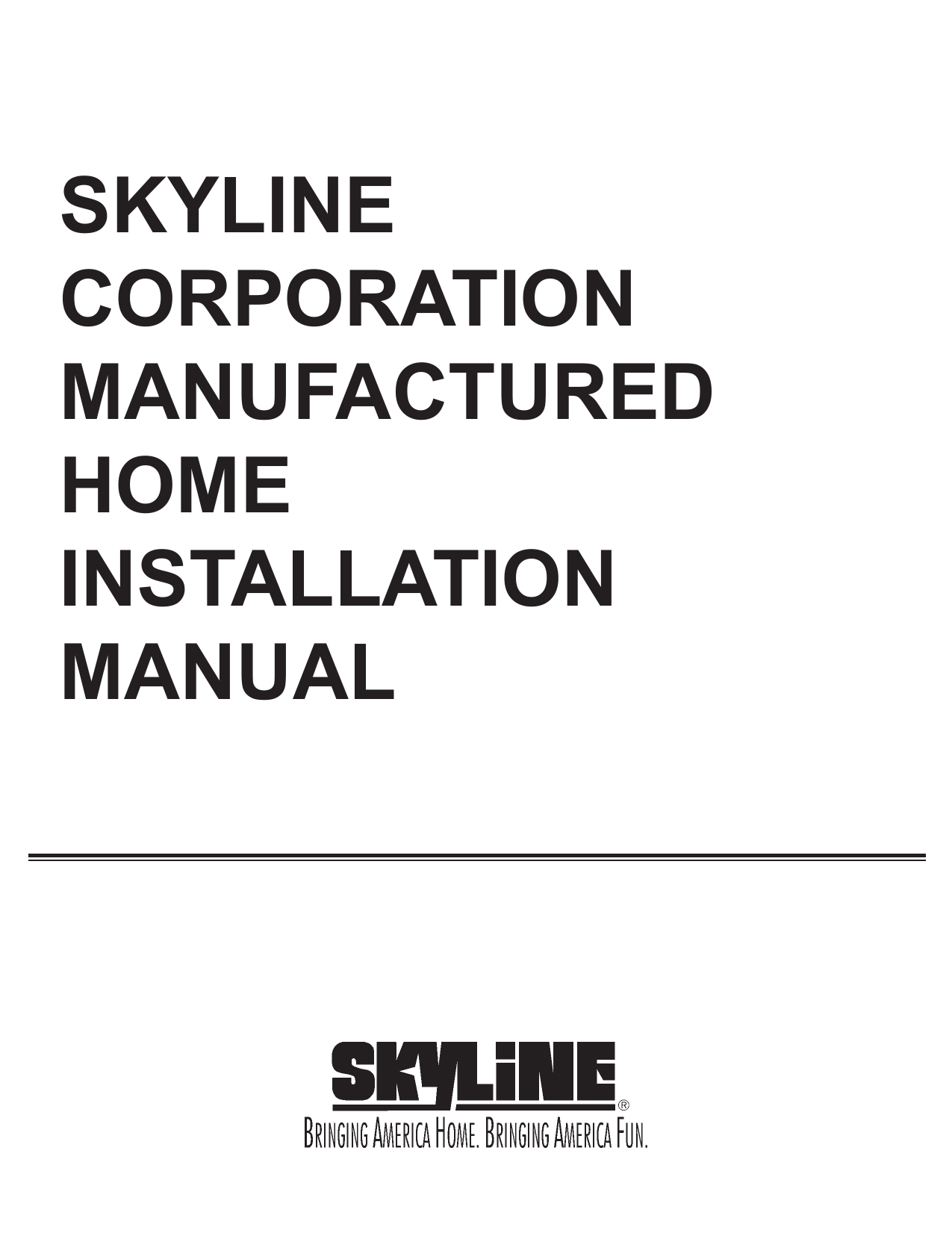 Clayton Home Installation Manual