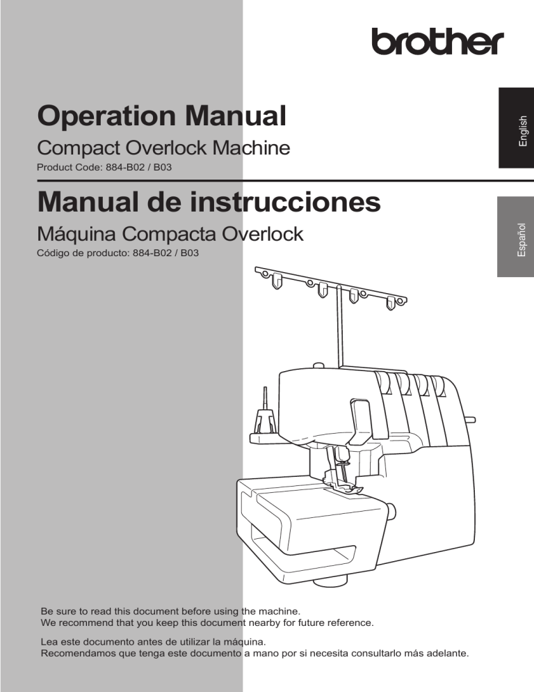 Brother COMPACT OVERLOCK MACHINE User manual Manualzz