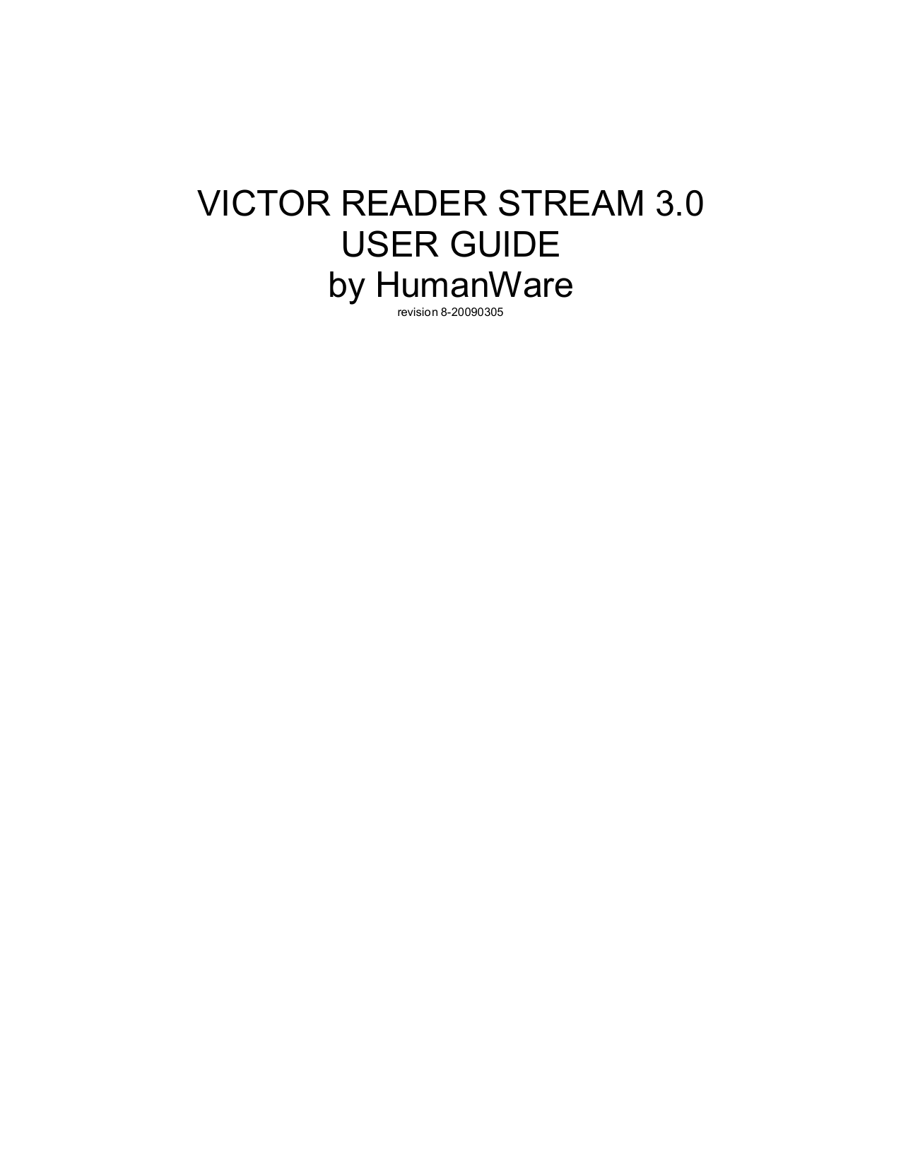 Victor Reader Stream 3.0 User Guide Manualzz