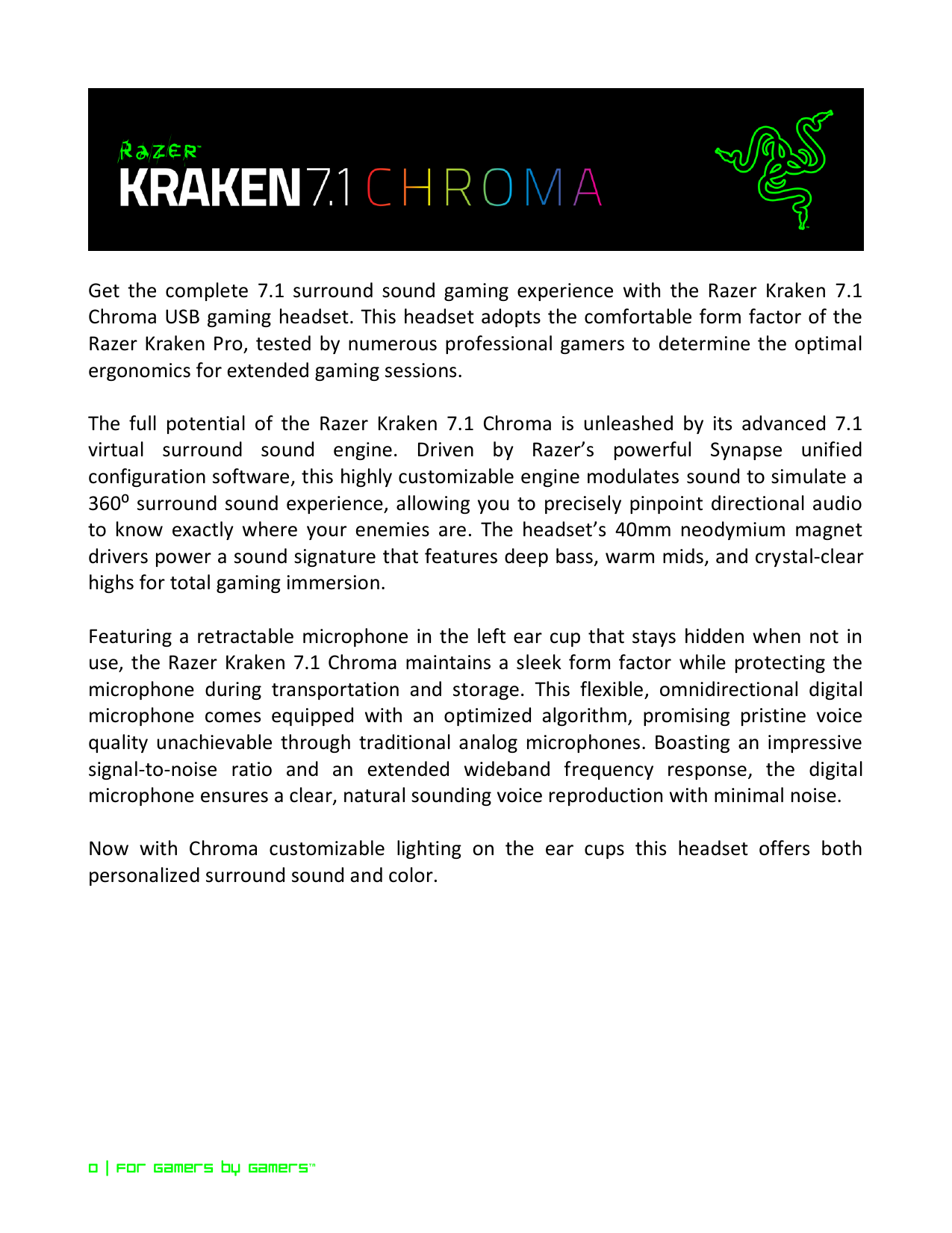 Razer Kraken 7 1 Chroma User Guide Manualzz