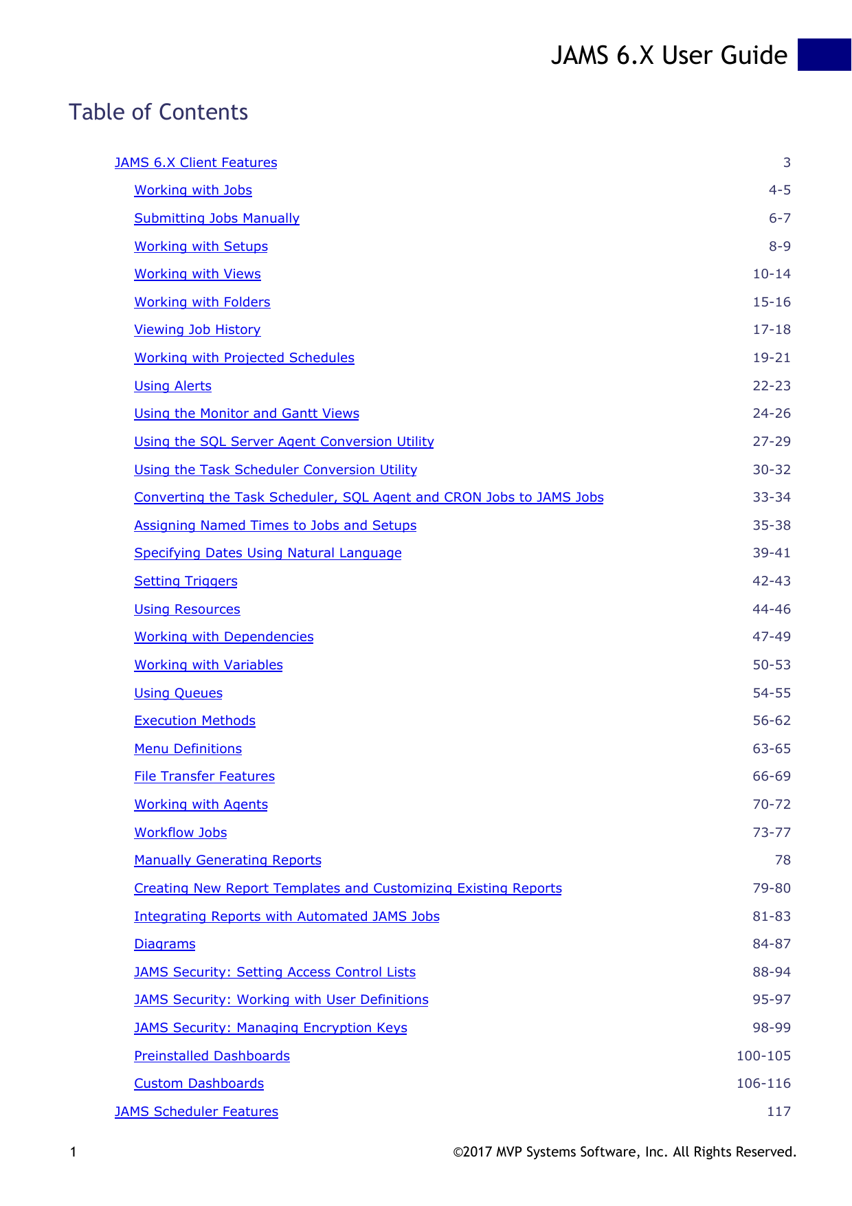 JAMS 6.X User Guide Manualzz