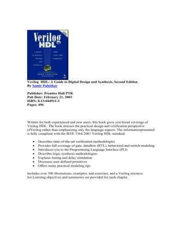 Verilog Hdl A Guide To Digital Design And Synthesis 2nd Ed Manualzz