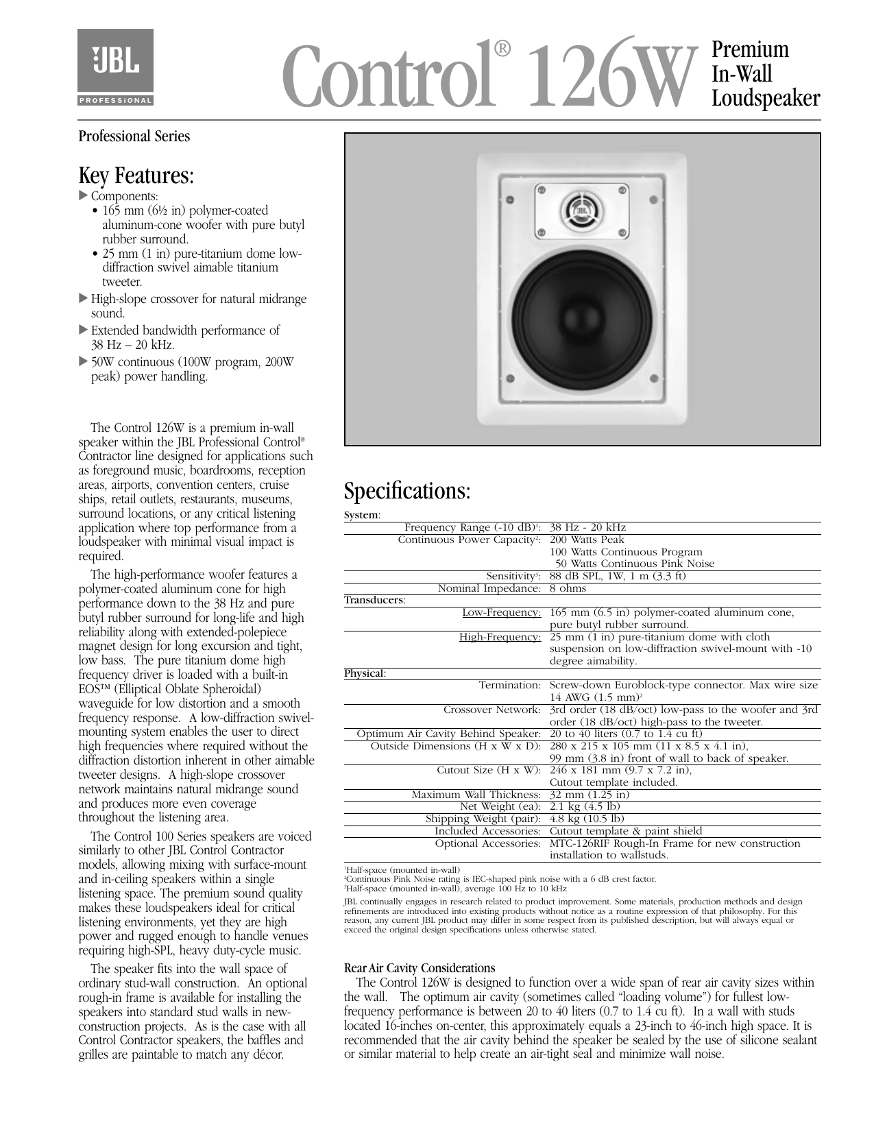 jbl control 126w