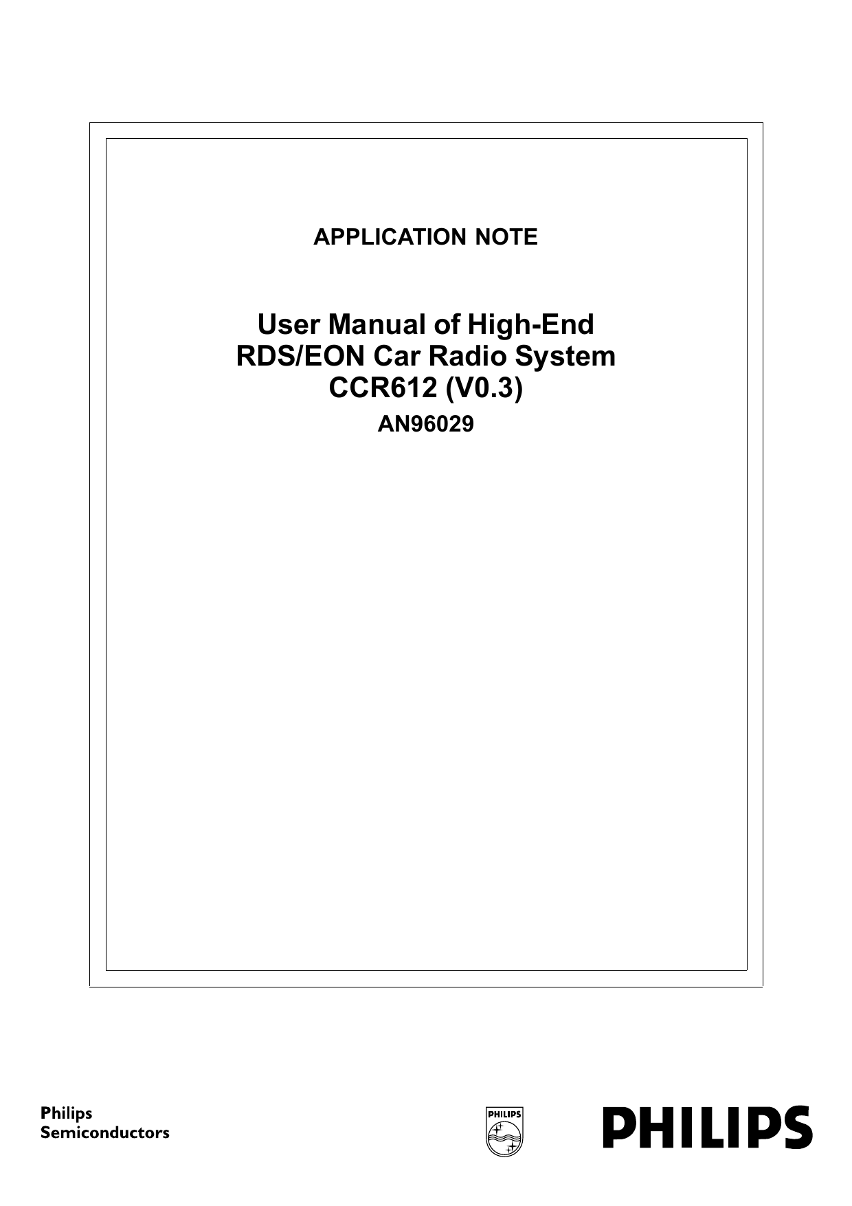 User Manual of High-End RDS/EON Car Radio System CCR612 (V0 | Manualzz