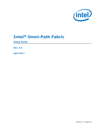 Intel® Omni-Path Fabric — Setup Guide | Manualzz