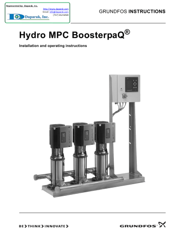 Hydro MPC BoosterpaQ | Manualzz