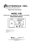 Neutronics Model 3100 Oxygen Analyzer Operations Manual