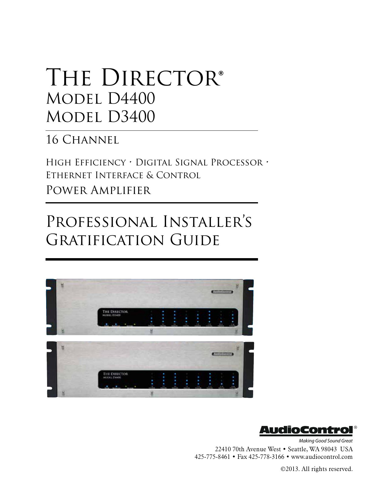 AudioControl The Director D4400 Installer's Manual Manualzz