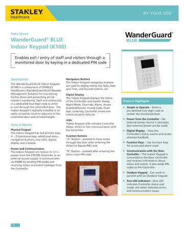 WanderGuard® BLUE Indoor Keypad | Manualzz