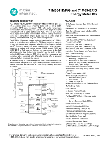 71m6541d F G And 71m6542f G Energy Meter Ics Manualzz