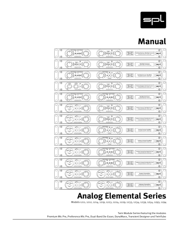 Audio. SPL 1224, 1229, TwinTube, 1223, 1219, Transient Designer, 1214, Preference Mic Pre, Premium Mic Pre, Dual-Band De-Esser | Manualzz