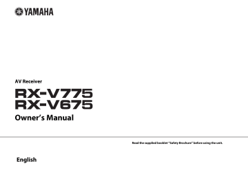 Yamaha RX-V775 Owner's manual | Manualzz