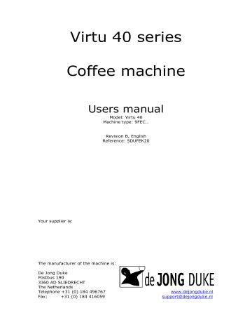 Virtu 40 series Coffee machine | Manualzz