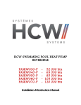 HCW Swimming Pool Heat Pump PASRW 030-P, 040-P, 050-P, 060-P, 070-P Installation &amp; Instruction Manual