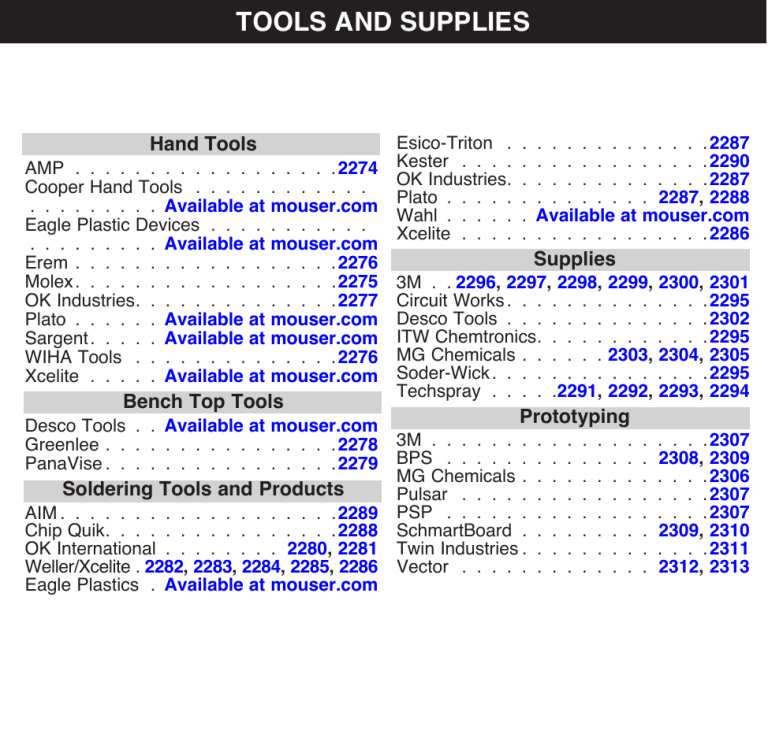 Tools Section Mouser Electronics Manualzz