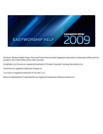 easyworship 2009 troubleshooting