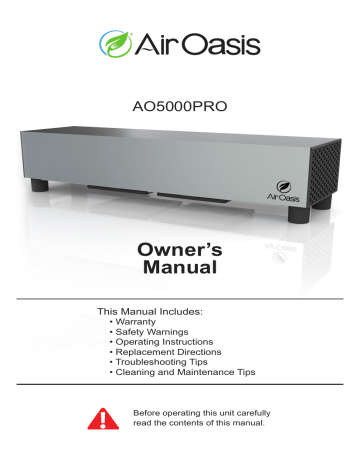 Air Oasis AO5000PRO Owner's Manual | Manualzz