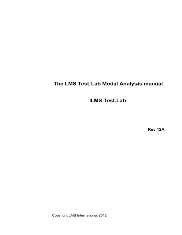 The LMS Test.Lab Modal Analysis Manual | Manualzz