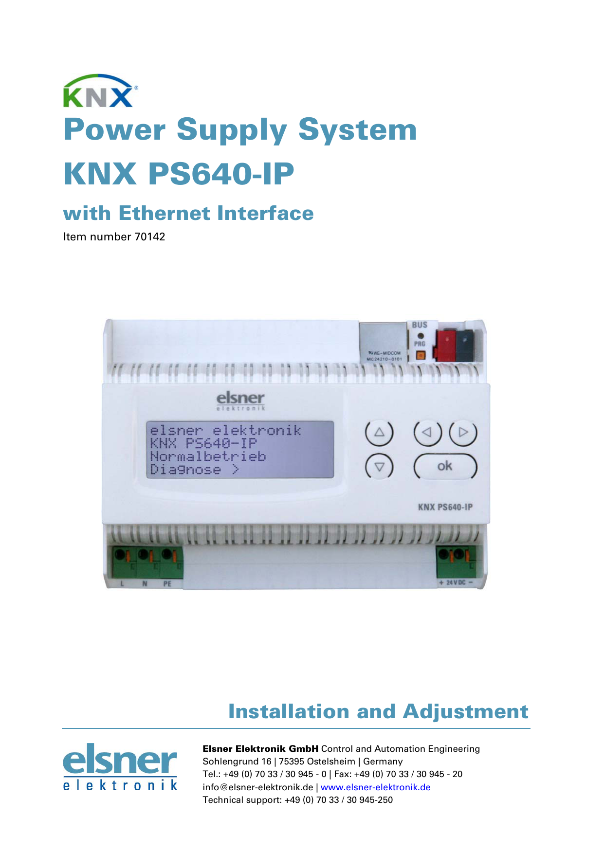 Power Supply System KNX PS640IP Manualzz