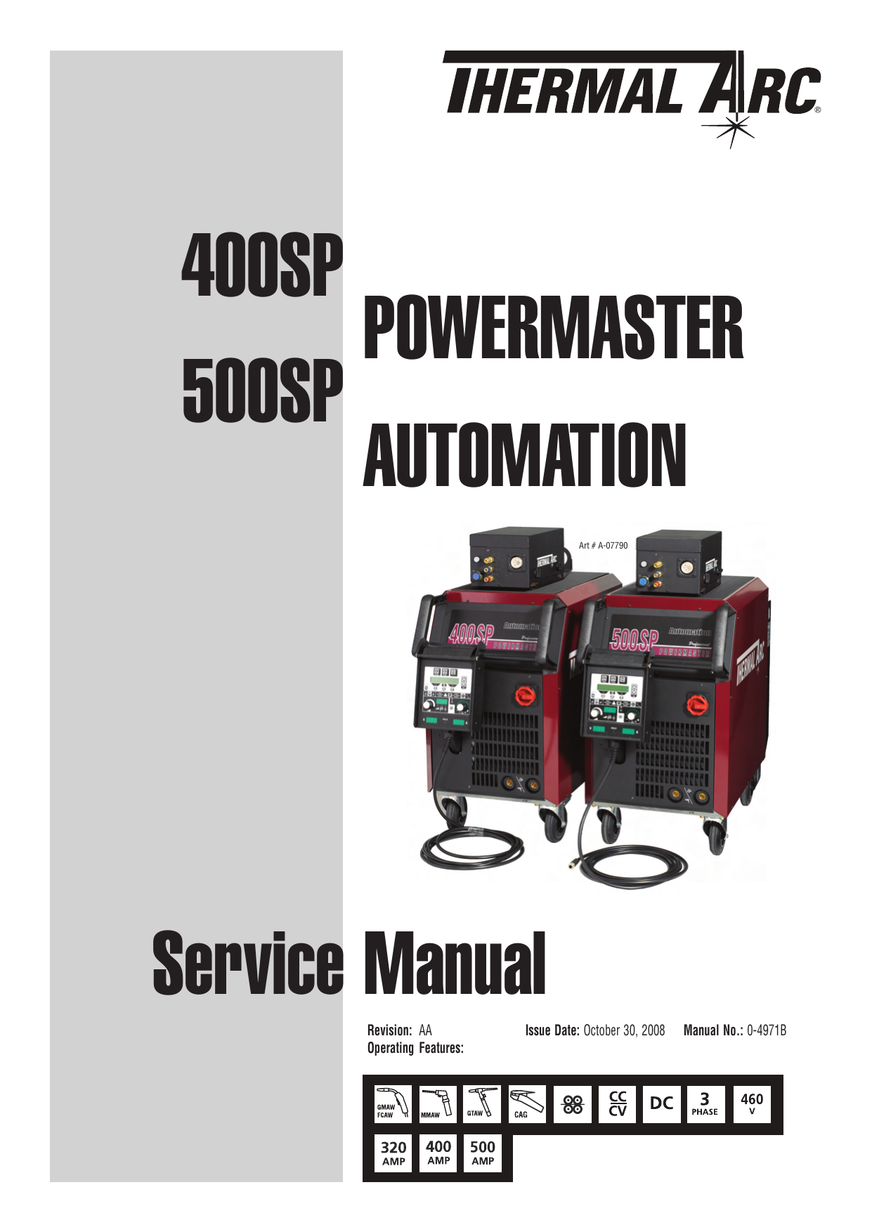 Thermal Arc POWERMASTER 500SP Service manual Manualzz