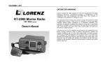 LORENZ RT-2900 Marine Radio Owner's Manual