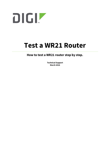 Digi WR21 Router User Guide | Manualzz