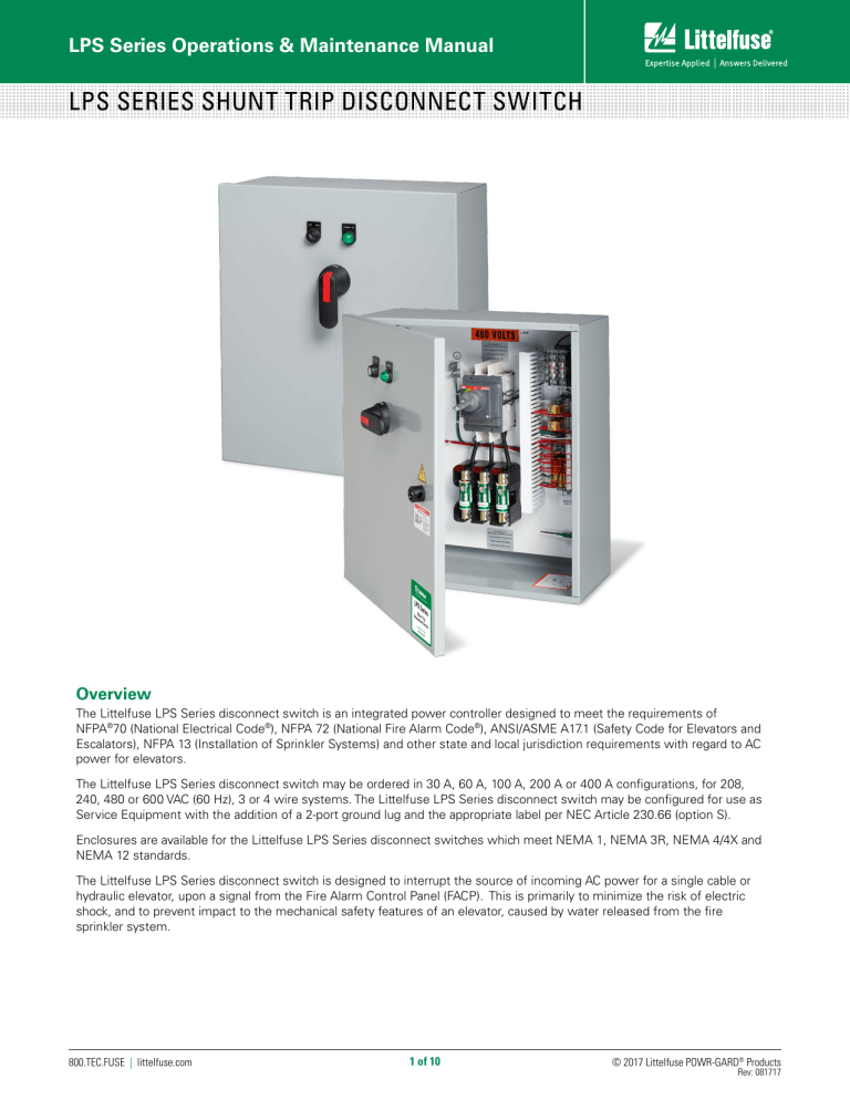 lps series shunt trip disconnect switch Manualzz