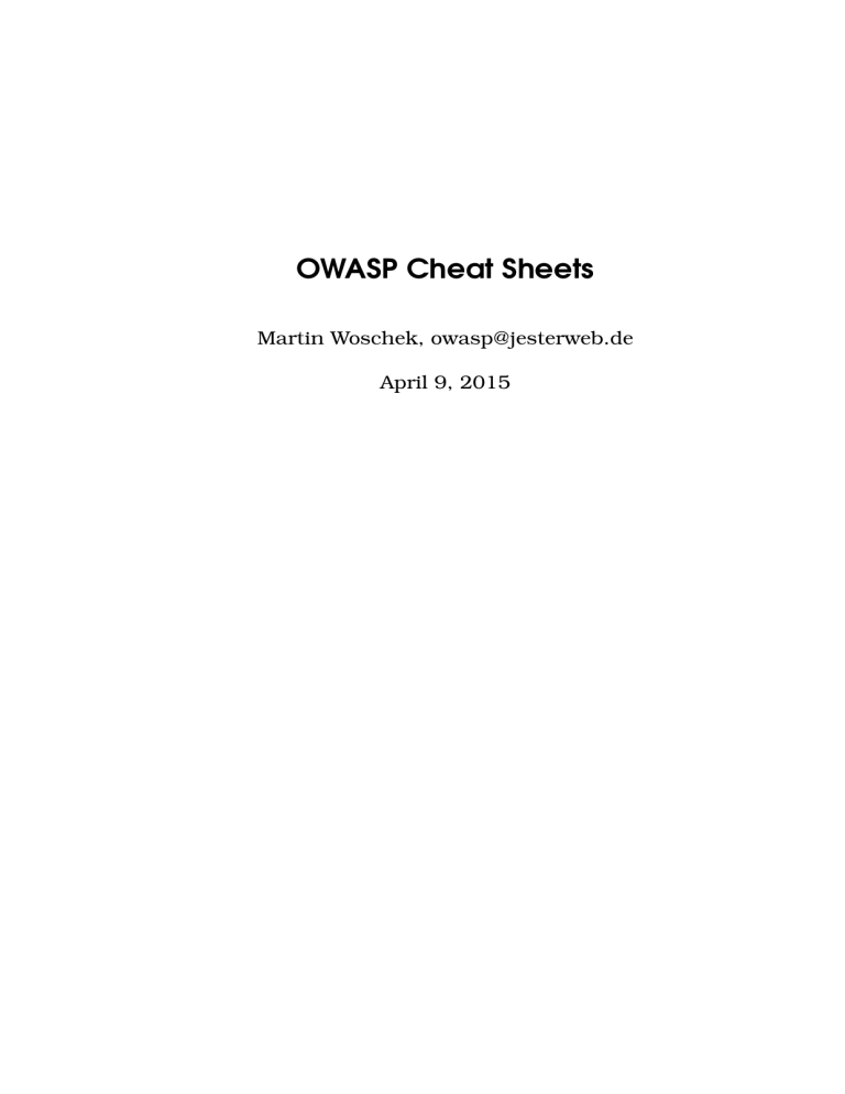 Owasp top 10 cheat sheet