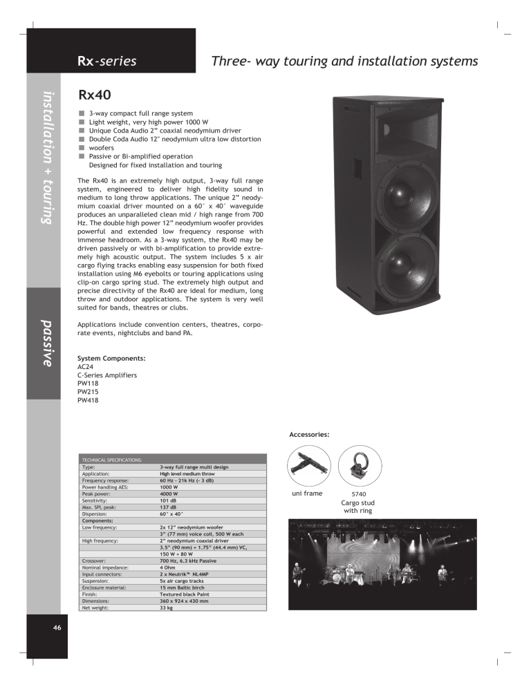 Rx Series Three Way Touring And Installation Systems Manualzz