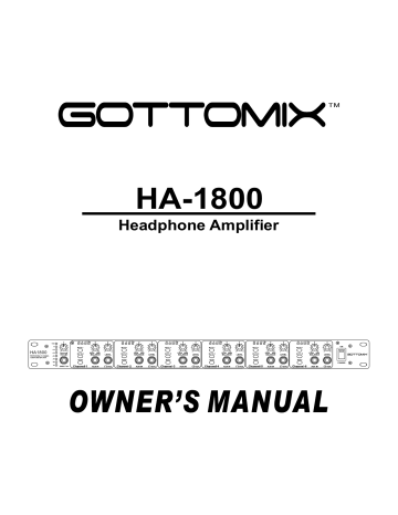Gottomix HA-1800 User Manual 20100726.cdr | Manualzz