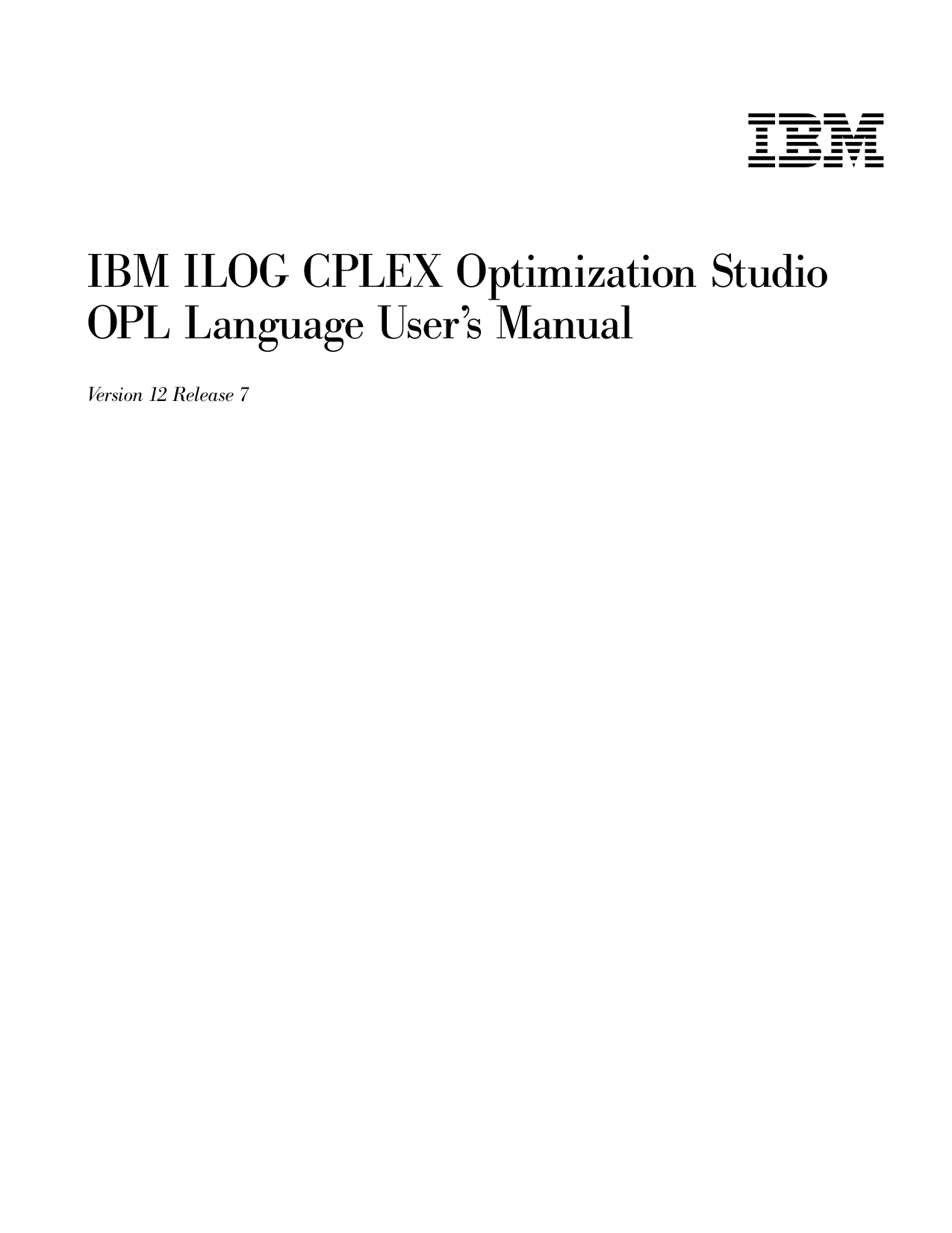 ibm ilog cplex optimization studio v12.8